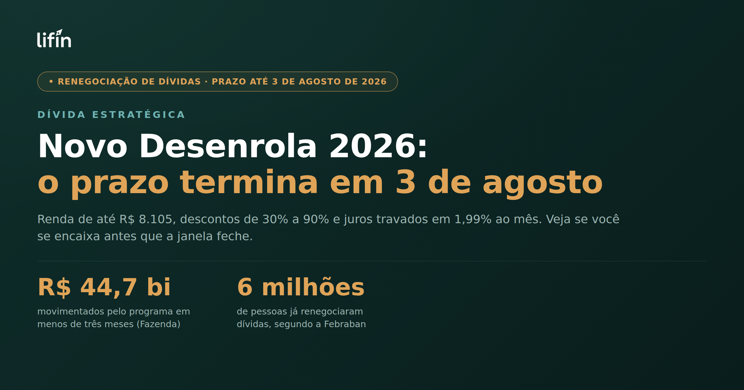 Novo Desenrola 2026: o prazo termina em 3 de agosto e o que fazer antes